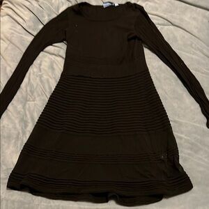 Elegant Black Long Sleeve sweater Dress